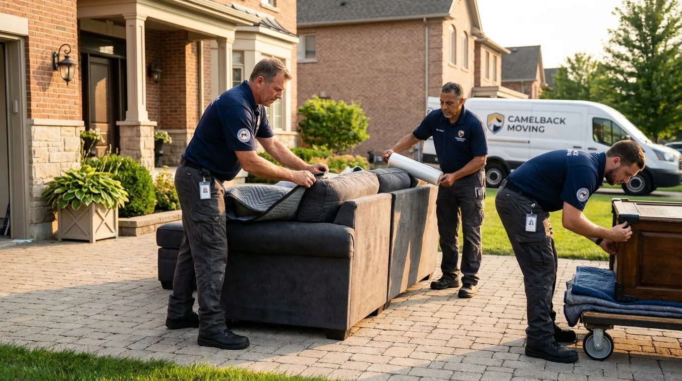 Large estate moving crew wrapping furniture in Forest, MS